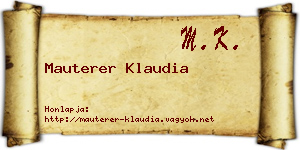 Mauterer Klaudia névjegykártya